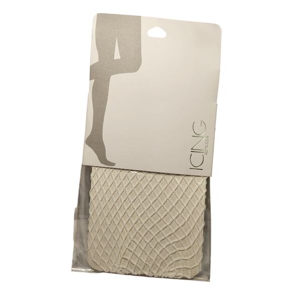 NWT Icing Nylon Fishnet Pantyhose, White, Size S/M - Picture 1 of 2